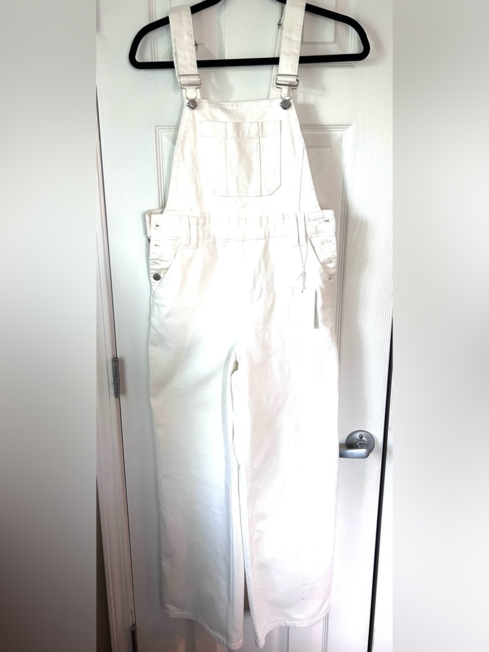 Paris Atelier & Other Stories White Denim Overalls Size 4 Wide Leg